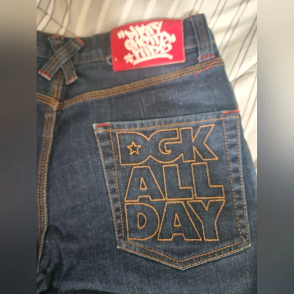DGK Dark Blue Jean Shorts with Logo - Picture 4 of 5